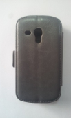 Кожен флип калъф Commander за Samsung i8190 Galaxy S3 mini Сив